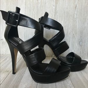 Black Strappy High Heels